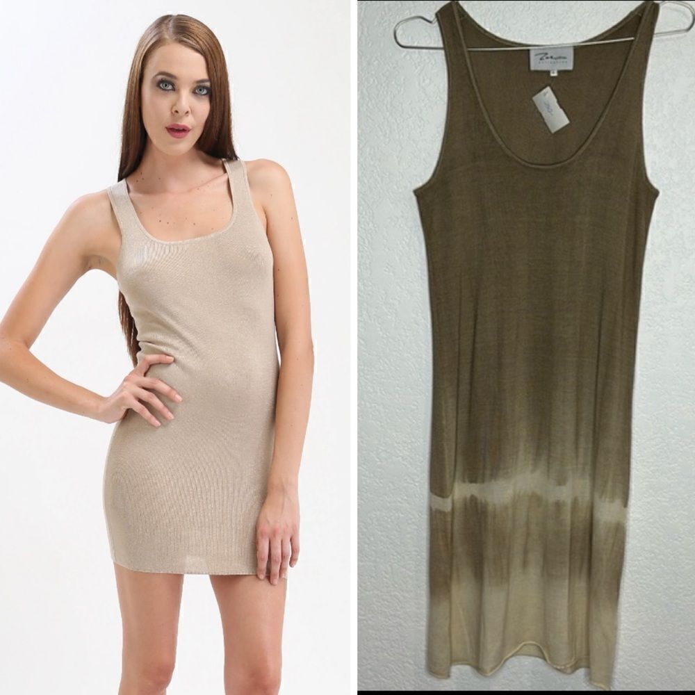 NWT Zoe Couture Silk Ribbed Tunic Tank Top Dress Small